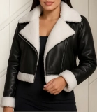 Jaqueta Couro Com Pelúcia Branca