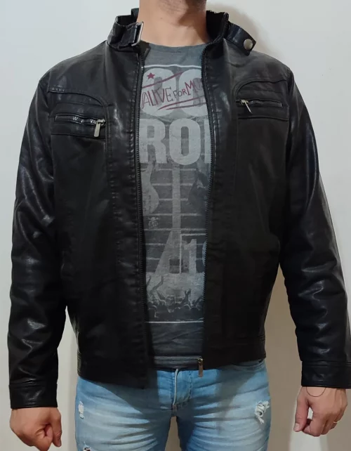 Jaqueta De Couro Masculino Slim