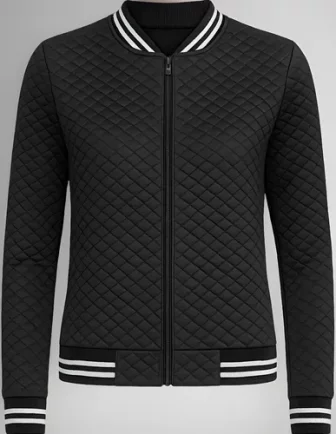 Jaqueta Feminina Bomber Listras Blusa Frio Zíper Matelassê