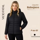 Jaqueta Puffer Feminina Bobojaco Casaco Impermeável Bolso