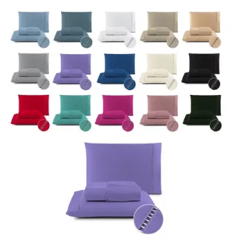 Jogo De Lençol 400 Fios Ponto Palito Cama Queen Saldão