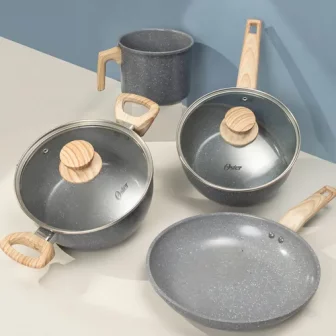 Jogo De Panela 4 Peças Indução Antiaderente Dark Grey Oster Cor Cinza-escuro