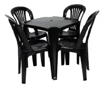 Jr Plasticos kit mesa monobloco com 4 cadeiras bistrô gold suporta até...