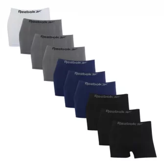 Kit 10 Cuecas Reebok Boxer Box Sem Costura Microfibra Adulto