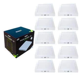 Kit 10 Painel Plafon Sobrepor Led 18w Quadrado 6500k Branco Frio -...