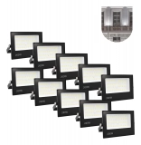 Kit 10 Refletor 200w Holofote Led