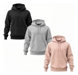 Kit 3 Canguru Moletom Com Capuz Liso