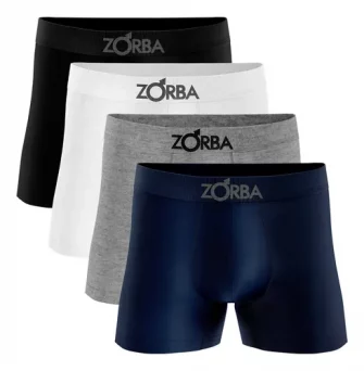 Kit 4 Cueca Boxer Algodão Sem Costura Zorba Adulto Masculina