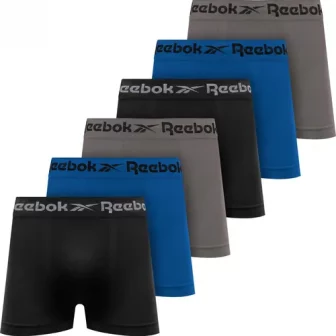 Kit 6 Cuecas Boxer Reebok Sem Costura Microfibra Original