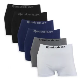 Kit 6 Cuecas Reebok Boxer Box Sem Costura Microfibra Adulto
