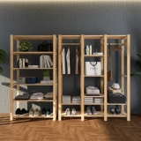 Kit Cabideiro Arara Sapateira E Estante Roupas