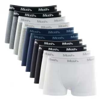 Kit Com 10 Cuecas Boxer Algodão Menino Confortável Mash
