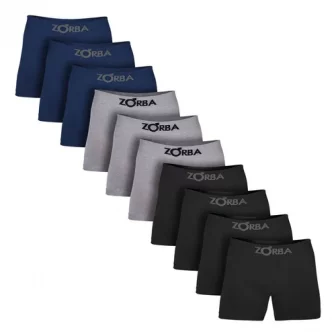 Kit Com 10 Cuecas Boxer Algodão Sem Costura Zorba Original