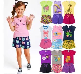 Kit Conjunto Infantil Menina Verão 08 Peças Envio Imediato