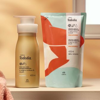Kit Creme Desodorante Nutritivo Corporal Tododia Macadâmia com Refil