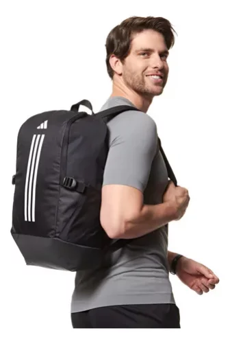 Mochila de treino unisexo Adidas preto e branco 23 L