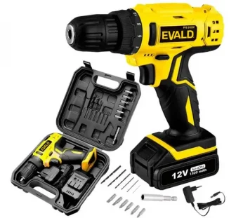 Parafusadeira Furadeira 12v Bivolt Pfe-12ev Maleta Kit Evald