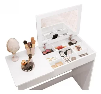 Penteadeira Com Espelho Paris Branco P/ Meninas