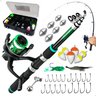 Pescamping Kit Pesca Completo - 1 Vara Fibra De Vidro E 1...