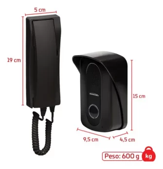 Porteiro Eletrônico Interfone Residencial Protection Pt-270 Cor Preto/preto