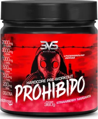PROHIBIDO PRÉ TREINO 360g - Sabor: Morango (Strawberry Margarita) - A Combinação...