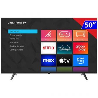 Smart TV AOC DLED 50 Polegadas 4k WI-FI Roku TV 50U7045/78G