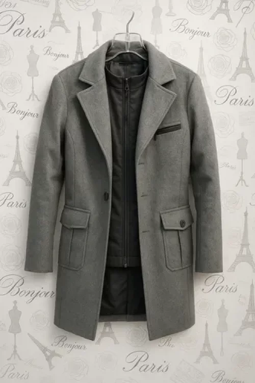 Sobretudo Masculino Elegante Gabardine Duplo