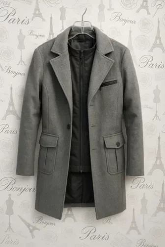 Sobretudo Masculino Elegante Gabardine Duplo