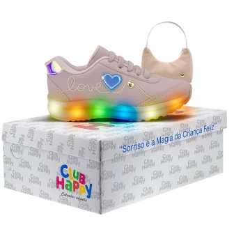 Tenis Infantil Feminino Led Menina Tenis De Menina Pisca Pisca Com Bolsinha