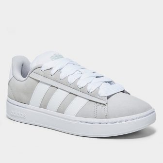 Tênis Couro Adidas Grand Court Alpha Masculino - Cinza+Branco