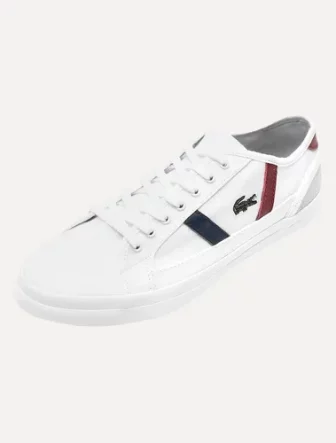 Tênis Lacoste Sideline Canvas Wht/dk Red/nvy Branco