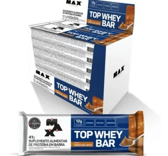 Top Whey Bar - Caixa C/12 Unidades - Max Titanium Sabor Doce...