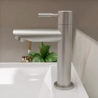 Torneira Para Banheiro De Mesa Bica Baixa 1/4 De Volta Aço Inox...