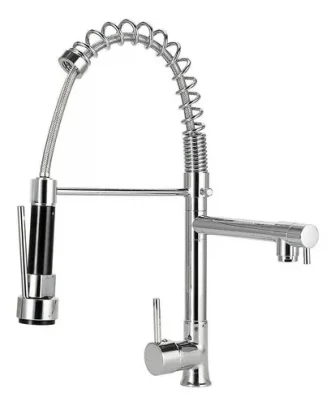 Torneira para cozinha gourmet misturador monocomando munim Pingoo.casa prata