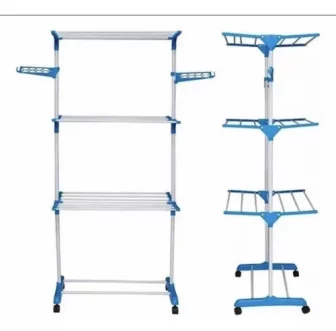 Varal De Chão 3 Andares Dobravel Vertical Aço Inox Grande