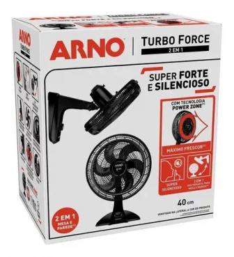 Ventilador Arno Turbo Force 2 em 1 Preto VF42