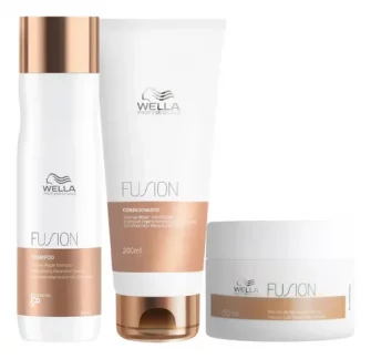 Wella Kit Fusion Shampoo Condicionador Mascara Para Cabelos